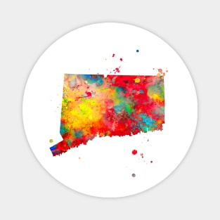 Connecticut State Map Watercolor Painting Magnet